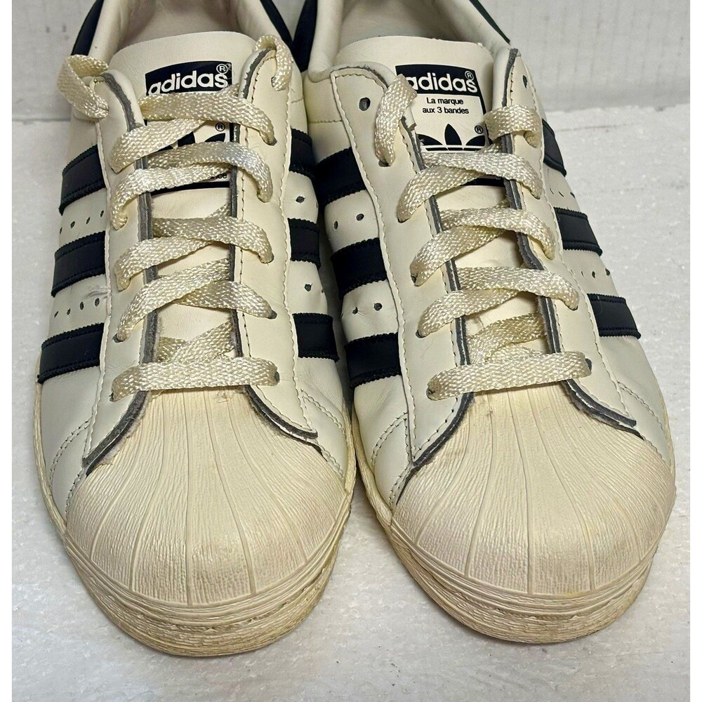 Adidas Superstar Unisex Low Top Lace Up Sneaker White Black US 6.5M 7.5 W